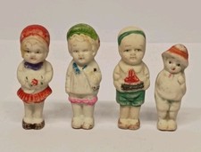 Lot Of Four Vintage Bisque Frozen Charlotte Japan Penny Dolls picture