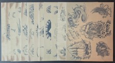 SET Of 12  Greg Irons Traditional Vintage Tattoo Flash Set Production Sheets picture