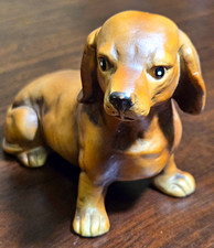 Vintage UCCI Japan Dachshund Dog Figurine Ceramic Porcelain 4.5