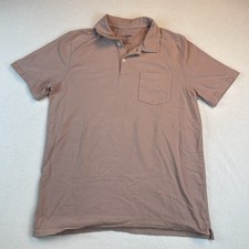 Goodfellow & Co. Men's Standard-fit Short-sleeve Polo Size M Pink/White Stripe picture