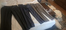 Lot Of 3 Recent Pal Zileri Virgin Wool Grey Blue Brown Dress Pants 36 x 30 picture
