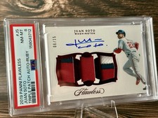 2019 Panini Flawless Juan Soto Triple Patch Auto Ruby 6/15 PSA 8 TPA-JS Nats picture