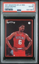 Julius Erving 1987 Gigantes De La NBA #8 PSA 6 EX-MT POPULATION 1 RARE picture