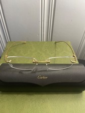 Authentic Cartier CT0061O-002 Panthere Rimless Gold Eyeglasses 53-18 Made France picture