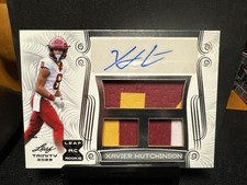 2023 Leaf Trinity - Patch Auto Xavier Hutchinson #PA-XH1 White Silver /99 RC picture