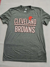 Cleveland Browns NFL Football Short Sleeve Shirt Gray Orange White Size L picture