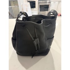 Coach Vintage Black Pebbled Leather Drawstring Bucket Bag 4926 Crossbody picture