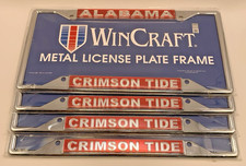 Lot of 4 Alabama Crimson Tide Red Chrome Silver Metal License Plate Frame New picture