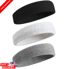 3pcs Sweatproof Sports Headbands for Men and Women - Moisture-wicking Sweatband picture