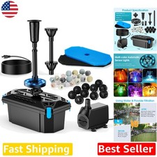 Clear Water Pond Filter 660GPH 40W Pump RGB Lights Outdoor Garden picture