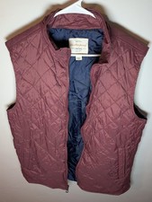 Original Weatherproof Vintage Red/Maroon Diamond-Quilted Full-Zip Vest Size Lg picture