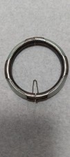 Vtg 925 Sterling Silver Green Jade Hinged Bangle Bracelet 6.75