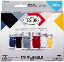Testors Acrylic Paint Sets, 10 pc Primary Colors- 290291 picture
