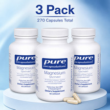 3 Pack Pure Encapsulations Magnesium Glycinate Supplement 90 Caps Each picture