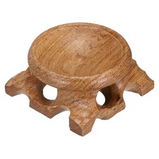 Wooden Crystal Ball Stand 40mm Wood Display Stand Base Red Brown picture