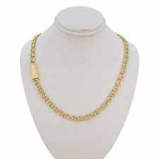Real 10K Solid Yellow Gold Chino ID Link Chain Necklace 6mm 18