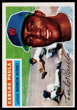 1956 Topps #4a Carlos Paula : White Back picture