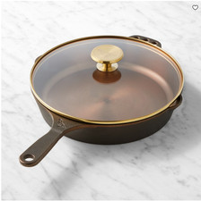 Smithey Seasoned Cast Iron Classic Skillet with Lid Frying Pan Cookware picture