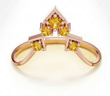 Certified Natural Ceylon Yellow Sapphire Gemstone Everyday Wear Ring 10K Gold picture