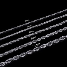 2/2.5/3/4/5/6/7mm 316L Stainless Steel Women Men Rope Chains Necklaces 18-32'' picture