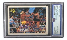 Hulk Hogan Signed 1990 Classic WWF Wrestlemania #34 Trading Card PSA 85581222 picture