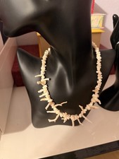 Vintage Antique Delicate Pink Coral Branch Necklace 16” Angel Skin Coral picture