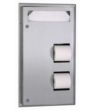 Bobrick B-347 Partition Mounted Seat-Cover Dispenser and Toilet Tissue Dispenser picture