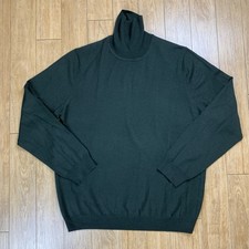 Vintage Brooks Brothers Sweater Men L Green Merino Wool Turtleneck picture