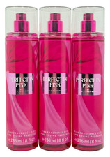 NEW Bath & Body Works Lot of 3 Bottles Perfect In Pink Fragrance Mist Spray 8 oz picture