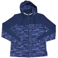 Johnnie-O Callahan Jacket Mens M Navy Camo Hooded Full Zip Golf JMJK100070 picture