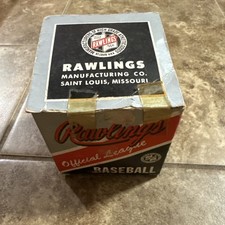 Vintage 1954 Rawlings Official Longhorn League Baseball Harry James stamp W/ Box picture