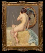 Hand Painted Classical Oil Painting Female Women Nude Canvas Art Antique Style picture