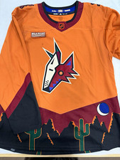 adidas Arizona Coyotes NHL Primegreen Orange Maroon Black Jersey Size 56 picture