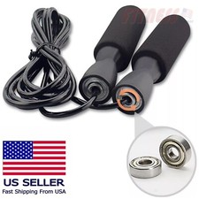 Skipping Rope with Ball Bearings Standard Speed Jump Rope PVC Cable Black picture
