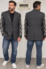 UNDONE Kate OOAK Vintage John Blair Pinstripe Lace Up Grommet Blazer Jacket O#15 picture