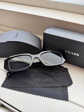 Prada Black Silver Plastic Fashion Eyeglasses Large 54mm picture