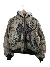 MOWALOLA Graffiti Bomber Flight Jacket M Nylon Khaki picture