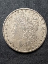 1890 Morgan Silver Dollar $1 Philadelphia Mint 90% Silver - EF/AU picture