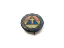 Antique Order of the White Cross Pinback Button Christian Temperance Fraternal picture