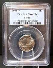 2005-P 5C Bison Jefferson Nickel In Rare PCGS Sample Casing picture