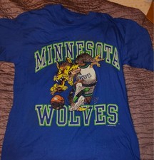 Vtg 1990 Minnesota Timberwolves wolf grail Caricature T Shirt rare unworn picture