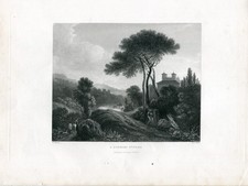 A Summer's Evening after Richard Wilson - Steel Engraving by Taylor - 1849 picture