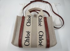 Chloe Woody Small Tote Bag Brown / beige 2WAY bag AUTHENTIC picture