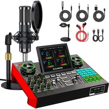 TENLAMP G10 Audio Mixer Bundle with Microphone for Streaming picture