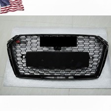 Fit For Audi A4 S4 B9 2017-2018 RS4 Style Honeycomb Mesh Grille Gloss Black picture