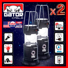 2-Pack Solar Camping Lantern Flashlight Lamp Portable Rechargeable LED USB Power picture