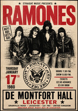 1980 THE RAMONES CONCERT POSTER WALL ART PRINT LEiCESTER ENGLAND SIZE 11X17inch picture