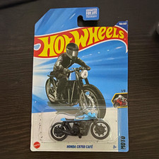 Hot Wheels Moto Honda CB750 Café 1:64 Diecast Motorcycle Blue/Black Unopened picture