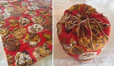 Vintage 1950's Red Sleeping Bag with Cover, Extra Long, Dog Breeds - Excellent picture