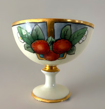 Rare Atq Hand Painted Artist A.D.Balthasar 1917 Footed Dessert Bowl Art Nouveau picture